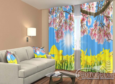Фото Штори PHOTODECOR "Сакура і нарциси"