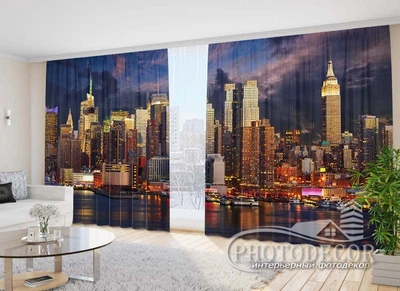 Фото Шторы PHOTODECOR "Горизонт ночного Нью-Йорка"