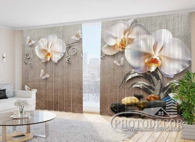 Фото Штори PHOTODECOR "3D Орхідеї і метелики"