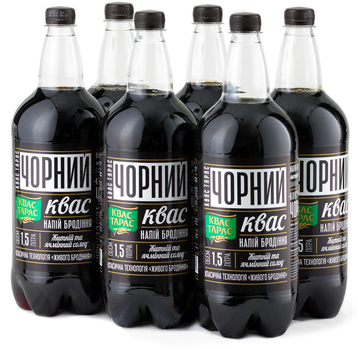 Упаковка квасу Квас Тарас Чорний 1.5 л х 6 пляшок (4820000456531)