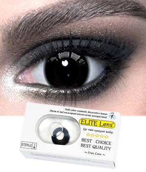 Черные контактные линзы с диоптриями -2.0 ELITE Lens Black Dio 14.5 мм 2 шт (N0315)