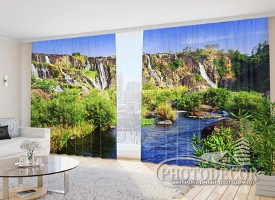 Фото Шторы PHOTODECOR "Водопад на скалах" 1 кв.м