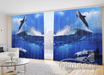 Фото Шторы PHOTODECOR "Дельфины 1" 1 кв.м
