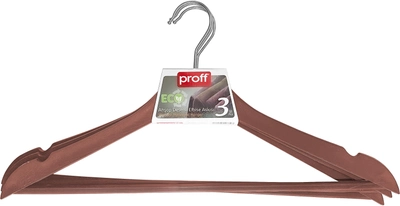 Набор вешалок для одежды Proff "Wooden Design" 3 шт Brown (PF2601849/Br)