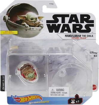 Хот Вилс Звездные войны Малыш Йода Hot Wheels Star Wars Starships The Mandalorian with Flight Stand