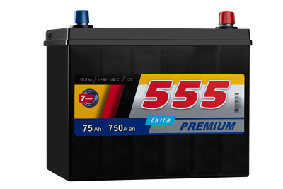 Автомобільний акумулятор 555 75 Ah 750 A (EN) ASIA Premium Ca/Ca