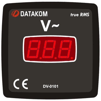 Вольтметр DATAKOM DV-0101, 1 фаза, 72x72mm
