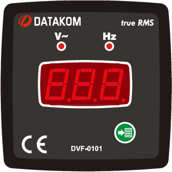 Вольтметр-частотомер DATAKOM DVF-0101, 1 фаза, 72x72mm