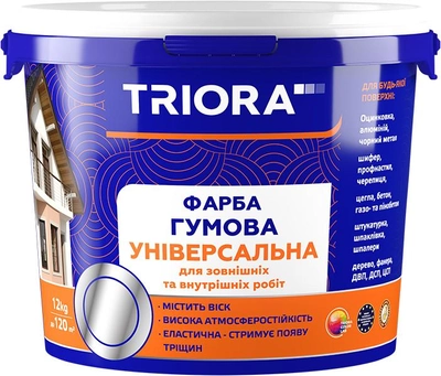 Краска резиновая TRIORA 12 кг Белая (4823048030428)