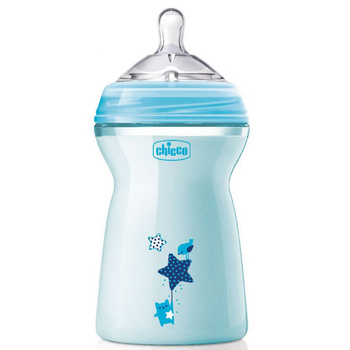 Пляшечка для годування Chicco Natural Feeling Color 330 мл 6м+ блакитна (80837.21)
