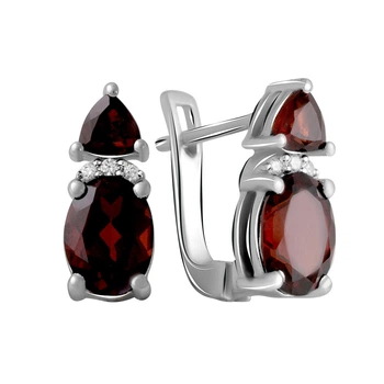 Серебряные серьги с натуральным гранатом 3.476ct (2062738)