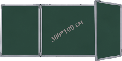 5-ти поверхова шкільна дошка магнітна для крейди 300*100 см iBoard iB100x300G-5