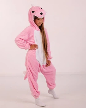 Піжама Кигуруми Kigurumi Динозавр Діно Дракон Для Дітей І Підлітків Рожевий 120-130 див. (2021)