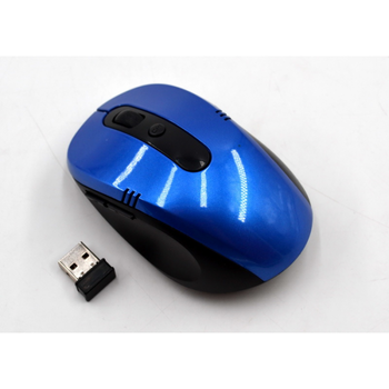 Беспроводная компьютерная оптическая мышь Wireless Mouse G-108 Синяя USB приемник без установки драйвера для ноутбука и компьютера 4 кнопки и колесико + кнопка изменения DPI (45105)