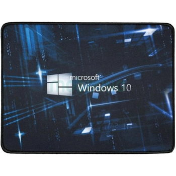 Коврик для компьютерной мыши Windows 10 KC Черный игровой и для работы за ноутбуком и компьютером размеры 24.5 x 32 см (48192)