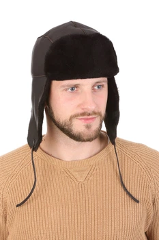 Ушанка из овчины коричневая 60 Shlyapka (SC40312)