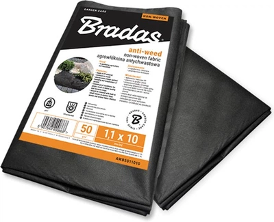 Агроволокно Bradas 50 г/м² 1.1 x 10 м Черное (AWB5011010)