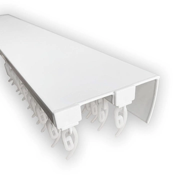 Карниз алюминиевый для средних и тяжелых штор Алютерра Двухрядный 150 см Белый (AL62150)