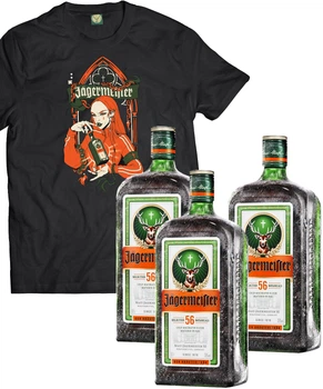 Ликер Jägermeister 0.7 л 35% 3 бутылки (+эксклюзивная футболка) (DESIGN 3) p.L (4067700013018_G_L)