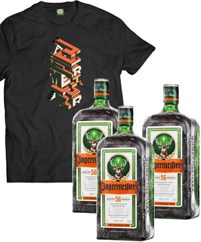 Ликер Jägermeister 0.7 л 35% 3 бутылки (+эксклюзивная футболка) (DESIGN 4) p.L (4067700013018_K _L)