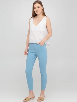 Голубые демисезонные зауженные джинсы BEBE PLUS 23612 S (60819S) Голубой