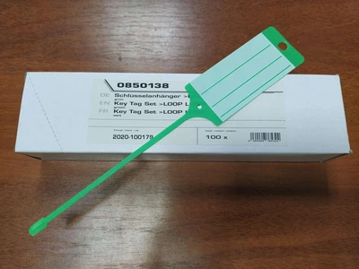 Бирки для ключей SERWO, LOOP LONG с длинным ушком, зеленые 100 шт. 0850138