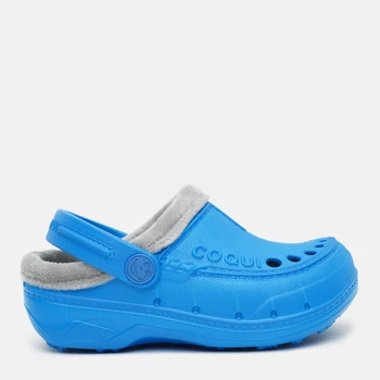 Детские кроксы-сабо утепленные для мальчика Coqui Husky 9751 26/27 Sea blue/Mid. Grey (8595662632192)