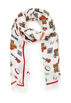 Шарф Moschino женский белый (3313-3)