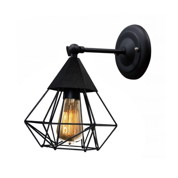 Бра в стиле лофт 100lamp Crystal E27 черный (NL 0535-1)