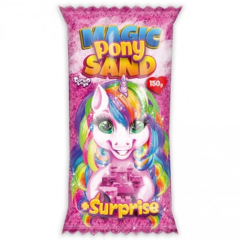 Кинетический песок "Magic Pony Sand" Danko Toys MPS-01 рус, 150 г Розовый
