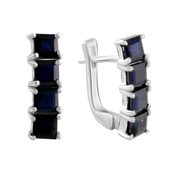 Серебряные серьги с натуральным сапфиром 3.6ct (2090380)