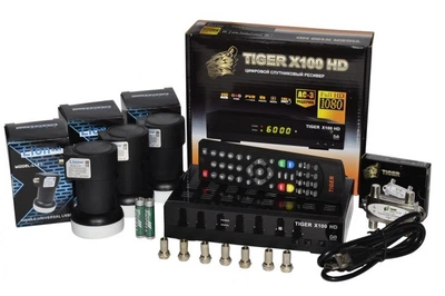 Комплект спутникового ТВ на 1 телевизор Tiger X100 HD 3 спутника (SRK_T_X100)