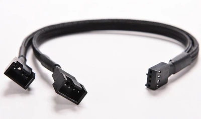 Переходник раздвоитель 1 на 2 кулера 26 см 4 pin fan cooler hub кабель (535070396) Черный