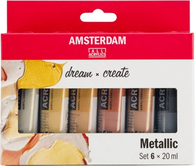 Zestaw farb akrylowych Royal Talens Amsterdam Standard Metallic 6 x 20 ml (8712079451110)