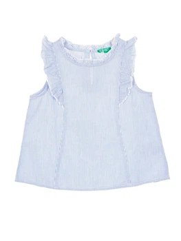 Блуза с рюшами Benetton 5AMJ5T1C0 160 cm (88257160cm) Голубой