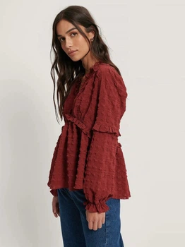 Блуза NA-KD 1014000735 S (91569S) Бордовий