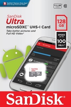 SanDisk microSDXC Ultra 128GB Class 10 UHS-I (SDSQUNR-128G-GN6MN)