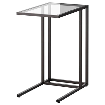 Столик підставка для ноутбука IKEA VITTSJÖ чорно-коричневий скло 002.502.49