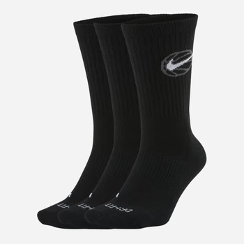 Набір чоловічих шкарпеток бавовняних Nike U Nk Crew Everyday Bball DA2123-010 42-46 3 пари Чорний (194499990987)
