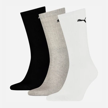 Набор женских носков высоких хлопковых Puma Sport 3-Pack 88035510 35-38 3 пары White/Grey/Black (8713537645652)
