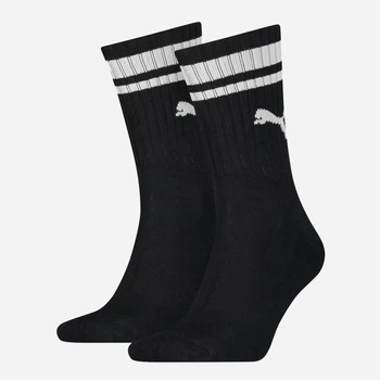 Набор женских носков высоких хлопковых Puma Crew Heritage Stripe 90794401 35-38 2 пары Black (8720245029032)