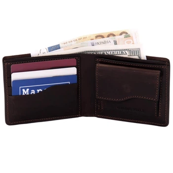 Кошелек мужской портмоне кожаное коричневое Grande Pelle 506120