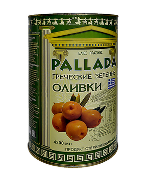 Оливки зелені PALLADA 71-90 з/до 2.5 кг зелені