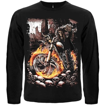 Футболка з довгим рукавом Deathrider (смерть на мотоциклі), Розмір S