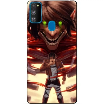 Силиконовый бампер чехол Candy для Samsung M21 Galaxy M215F с аниме Attack on Titan