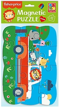Пазлы на магните А5 "Fisher Price. Веселая поездка", англ. - Vladi Toys (20-1008517)