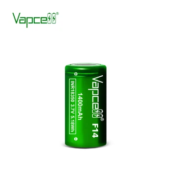 Аккумулятор 18350 литий-ионный (Li-Ion) Vapcell INR18350 F14, 1400mAh, 3A, 4.2/3.6/2.5V, Green