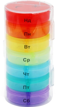 Органайзер для таблеток на 7 дней MVM PC-14 COLOR разноцветный (PC-14 COLOR)