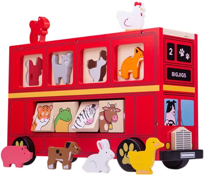 Іграшка-сортер Bigjigs Toys Червоний автобус (691621536926)