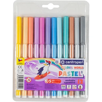 Фломастери "Centropen" 12 кол. /7550/12 TP/ ПАСТЕЛЬНЫЕ (1/24)
